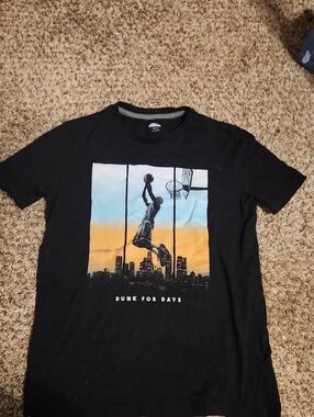 Old Navy Black Graphic Tee with White Logo Print